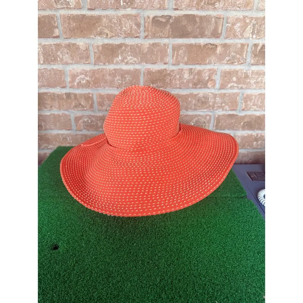 San Diego Hat Co Orange Sun Hat Wide Brim Packable Braided Travel Beach Cap